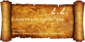 Lazarovics Letícia névjegykártya